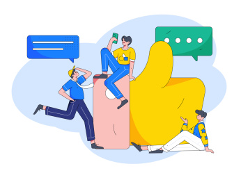 虚拟的社交概念商业扁平矢量插画