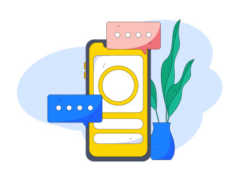 虚拟的社交概念商业扁平矢量插画