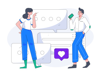 虚拟的社交概念商业扁平矢量插画