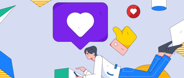 虚拟的社交概念商业扁平矢量插画