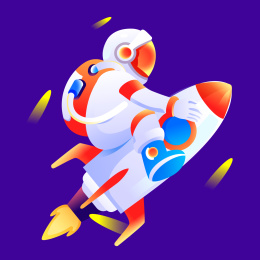 人类月球日宇航员登月航天航空宇宙星空插画