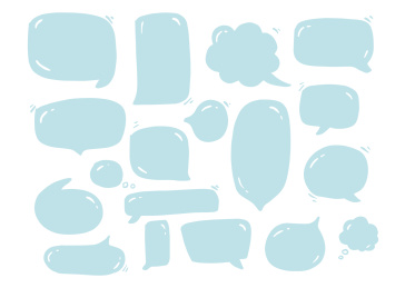 手绘彩色气泡语音对话框矢量图合集