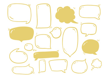 手绘彩色气泡语音对话框矢量图合集