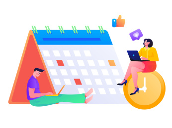 工作计划协作时间管理表单矢量插画