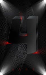 黑色炫酷背景潮流抽象数字4质感创意海报