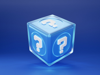 3D蓝色水晶质感盲盒创意素材