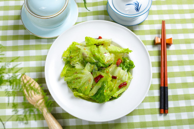 凉拌时蔬菜肴油淋生菜