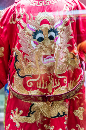 中国川剧古代内阁官员戏服红蟒袍