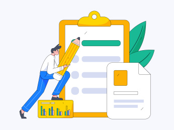 孟菲斯邀请好友进行问卷调查扁平矢量概念运