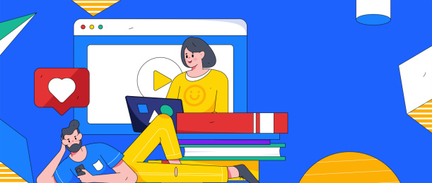 通过网课远程进行在线教育扁平矢量概念运营