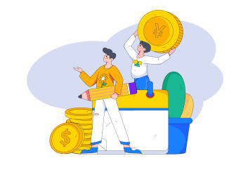 签到人物扁平矢量概念运营插画