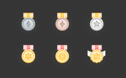 6个等级徽章图标