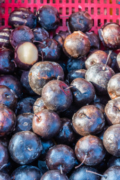 中国农村大集市场上的一大堆冻秋梨