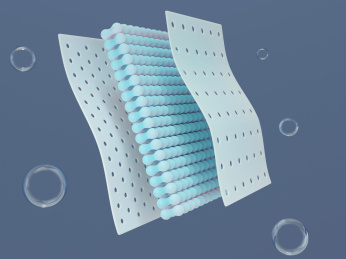 3D微观纤维分层面料与水分子气泡材质图
