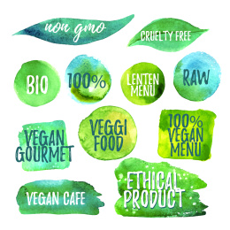 绿色植物生态 水彩插图