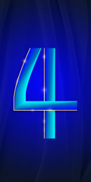 蓝色背景科技光点金线数字4质感创意海报