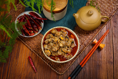 香辣美味特色小吃红油扇贝肉