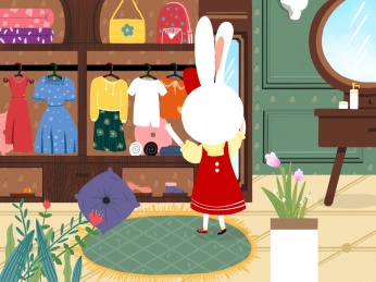 小兔子的衣帽间 插画