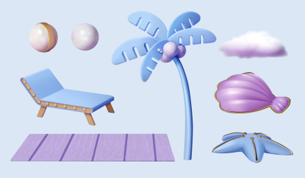 夏日海滩假期元素集合