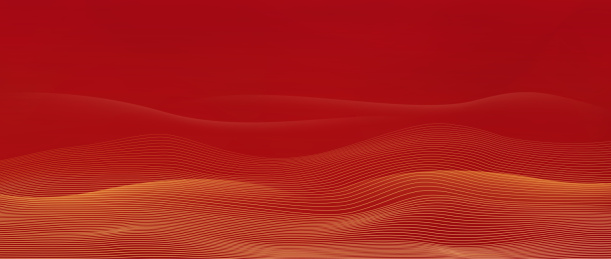 金红色曲线写意抽象山水背景年会签名墙