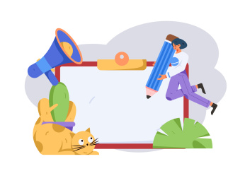 互联网公告告示模板矢量创意扁平插画