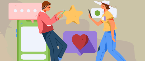 虚拟的社交概念商业扁平矢量插画