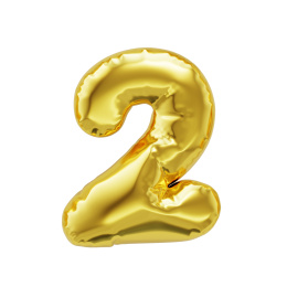 数目号码金色气球与在白色背景上