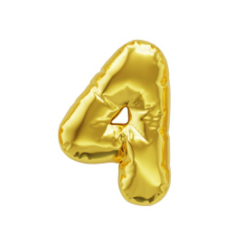 数目号码金色气球与在白色背景上