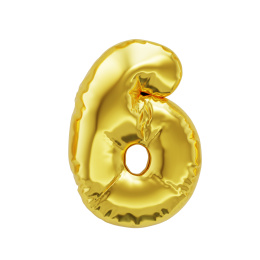 数目号码金色气球与在白色背景上