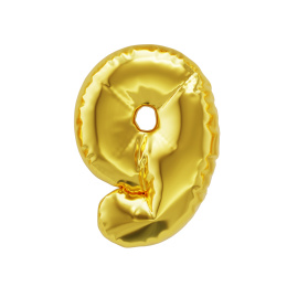 数目号码金色气球与在白色背景上