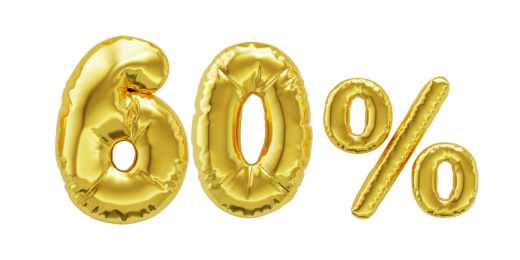 数目号码金色气球与在白色背景上