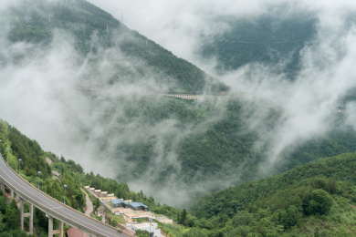 中国重庆巫山摩天岭云雾