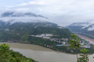 中国四川宜宾金沙江向家坝库区风景