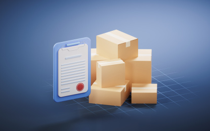 货物纸箱与物流概念3D渲染