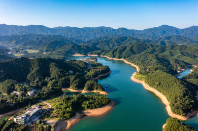 航拍湖南衡阳常宁市常宁天湖国家湿地公园