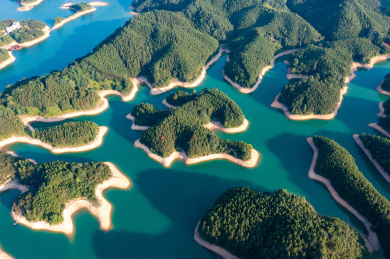 航拍湖南衡阳常宁市常宁天湖国家湿地公园