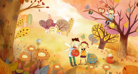 小仙子们津津有味品尝着果实