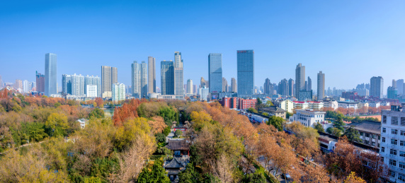 中国安徽合肥包公园城市风光