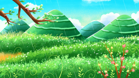 唯美肌理节气4月自然风景插画