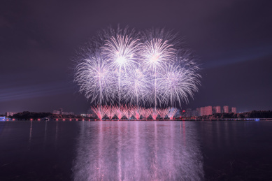 中国江苏张家港暨阳湖中秋烟花