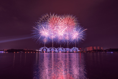 中国江苏张家港暨阳湖中秋烟花