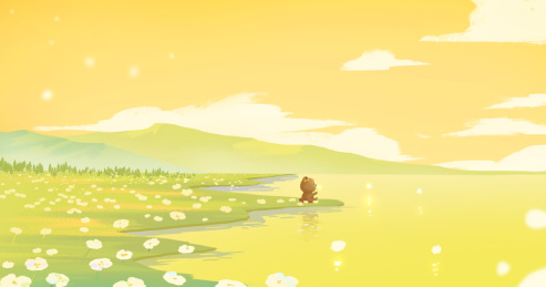 海边花海和小熊