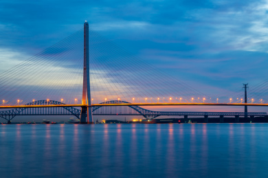 南京大胜关长江大桥夜景