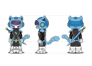 潮流炫酷未来机甲卡通形象