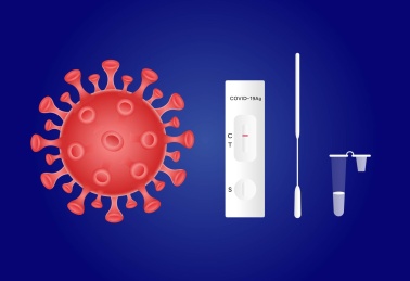 检测新冠病毒奥密克戎插画海报