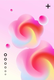 樱花彩色渐变流体插画海报海报