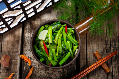 川味特色美食菜肴青炒冲菜