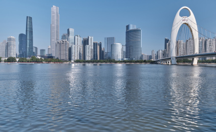 中国广州珠江广州猎德大桥城市建筑景观