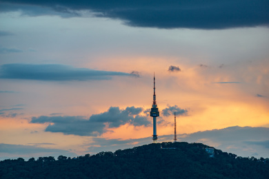 韩国 首尔塔 晚霞