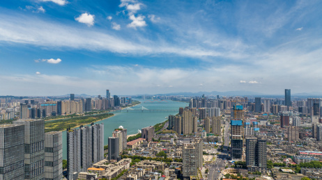 湖南长沙湘江两岸城市风光